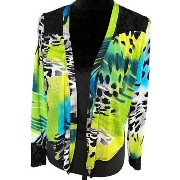 Picadilly Fashion Jungle Print Open Blazer. Size L - Picture 1 of 11